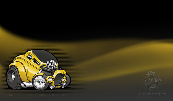 yellow cartoon 1932 model a with black and yellow pattern